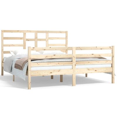 vidaXL Cadre de lit sans matelas bois massif 160x200 cm