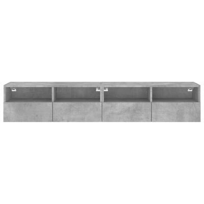 vidaXL Meubles TV muraux 2 pcs gris béton 80x30x30cm bois d'ingénierie