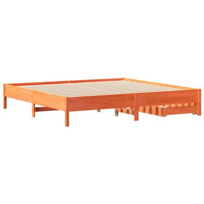 vidaXL Cadre de lit sans matelas cire marron 200x200cm bois pin massif