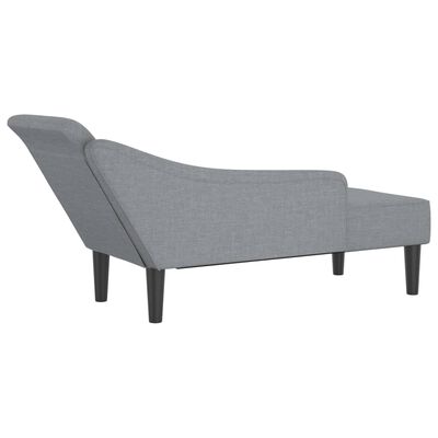 vidaXL Chaise longue avec coussins gris clair tissu