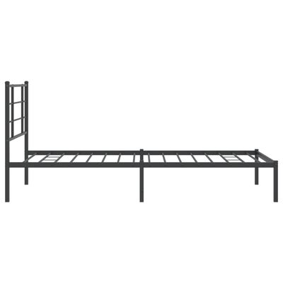 vidaXL Cadre de lit métal sans matelas avec tête de lit noir 100x200cm