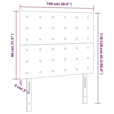 vidaXL Tête de lit à LED Crème 100x5x118/128 cm Tissu