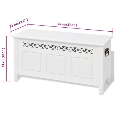 vidaXL Banc de rangement en style baroque PFDM blanc