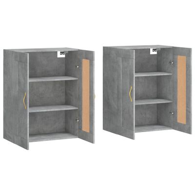 vidaXL Armoires murales 2 pcs gris béton bois d'ingénierie