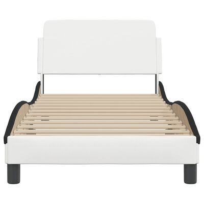 vidaXL Cadre de lit sans matelas blanc et noir 80x200 cm similicuir