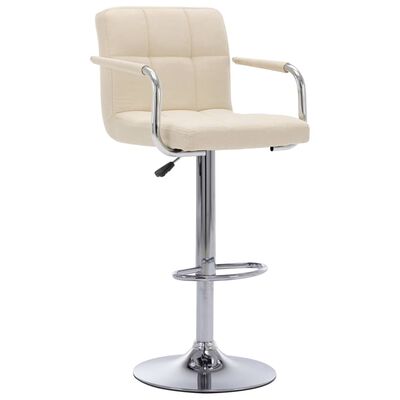 vidaXL Chaises de bar lot de 2 crème tissu