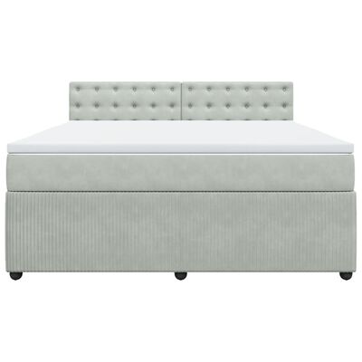 vidaXL Sommier à lattes de lit et matelas Gris clair 180x200cm Velours