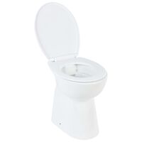 vidaXL Toilette haute sans bord fermeture douce 7 cm Céramique Blanc