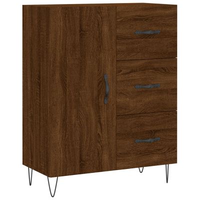 vidaXL Buffet haut Chêne marron 69,5x34x180 cm Bois d'ingénierie