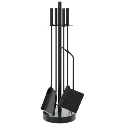 vidaXL Set d’outils de cheminée 5 pcs 18x66 cm acier