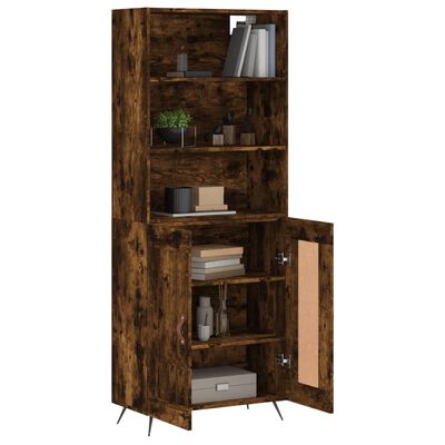 vidaXL Buffet haut Chêne fumé 69,5x34x180 cm Bois d'ingénierie