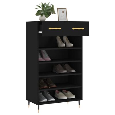 vidaXL Armoire à chaussures noir 60x35x105 cm bois d'ingénierie