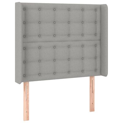 vidaXL Tête de lit à LED Gris clair 103x16x118/128 cm Tissu