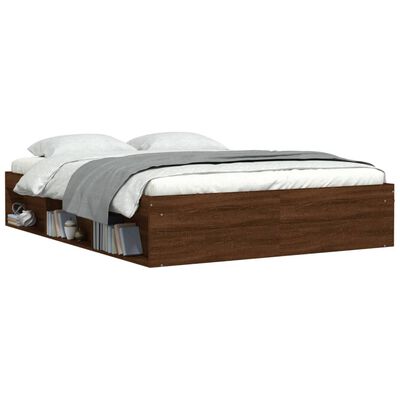 vidaXL Cadre de lit sans matelas chêne marron 140x200 cm