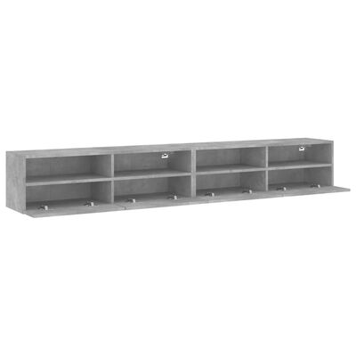 vidaXL Meubles TV muraux 2pcs gris béton 100x30x30cm bois d'ingénierie