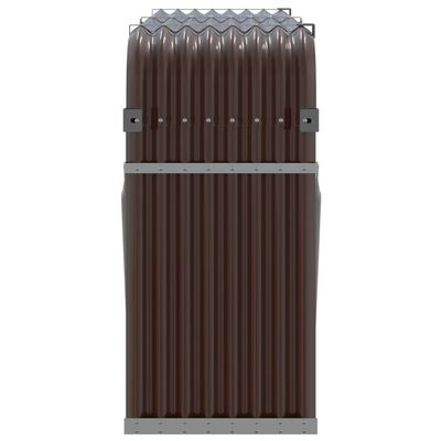 vidaXL Porte-bûches marron 180x45x100 cm acier galvanisé