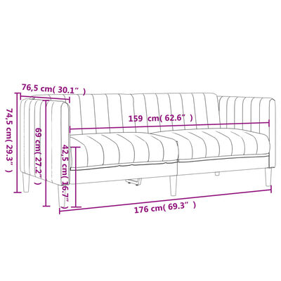 vidaXL Canapé à 2 places bleu tissu