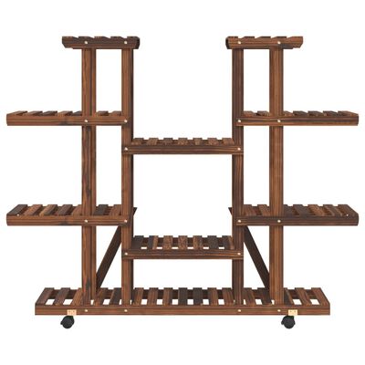 vidaXL Support à fleurs avec roues 110x25x115 cm bois massif de sapin