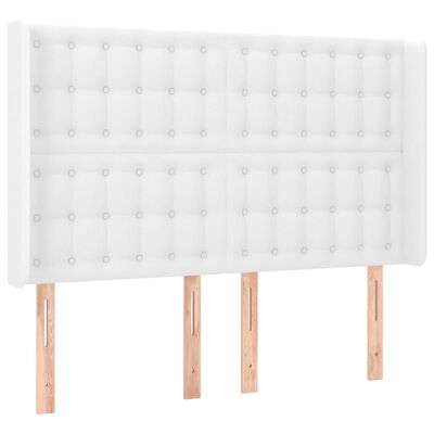 vidaXL Tête de lit avec oreilles Blanc 147x16x118/128 cm Similicuir