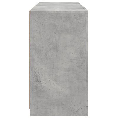 vidaXL Buffet avec lumières LED gris béton 123x37x67 cm