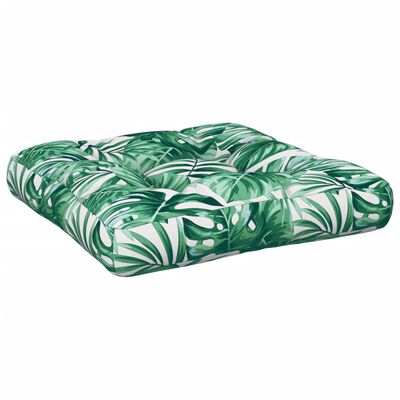 vidaXL Coussin de palette motif de feuilles 60x60x12 cm tissu