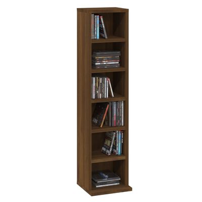 vidaXL Armoire à CD Chêne marron 21x20x88 cm Bois d'ingénierie