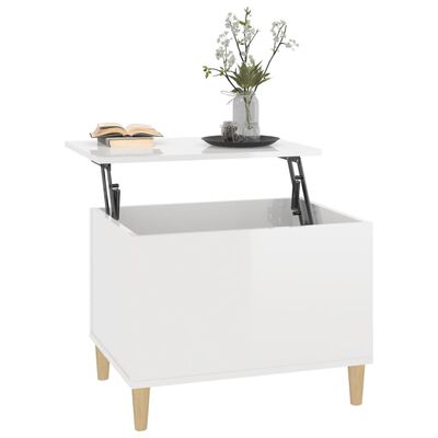 vidaXL Table basse Blanc brillant 60x44,5x45 cm Bois d'ingénierie