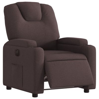 vidaXL Fauteuil inclinable électrique Marron foncé Tissu