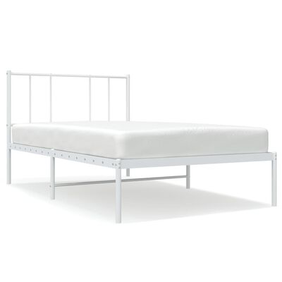 vidaXL Cadre de lit métal sans matelas et tête de lit blanc 100x190 cm