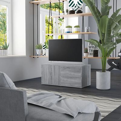 vidaXL Meuble TV Sonoma gris 80x34x36 cm Bois d'ingénierie