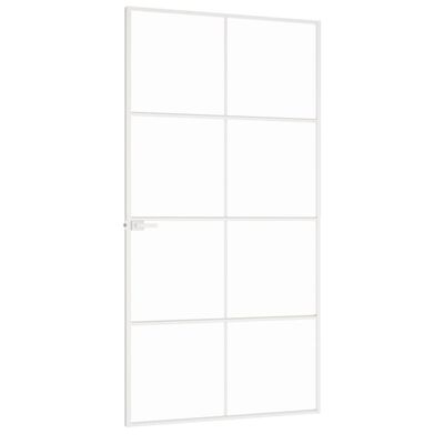 vidaXL Porte d'intérieur Blanc 102x201,5 cm Trempé verre aluminium fin