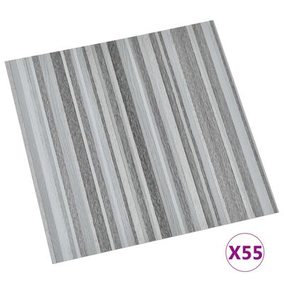 vidaXL Dalles de plancher autoadhésives 55 pcs PVC 5,11 m² gris clair