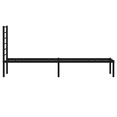 vidaXL Cadre de lit métal sans matelas avec tête de lit noir 107x203cm