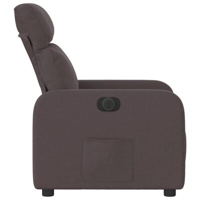 vidaXL Fauteuil inclinable électrique Marron foncé Tissu