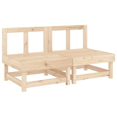 vidaXL Canapés centraux avec coussins 2 pcs bois de pin massif