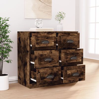 vidaXL Buffet chêne fumé 70x35,5x67,5 cm bois d'ingénierie