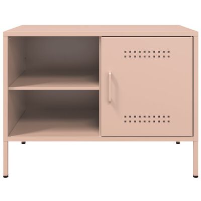 vidaXL Meuble TV rose 68x39x50,5 cm acier