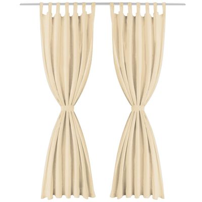 vidaXL Rideau occultant avec boucles 2 pcs 140 x 175 cm Beige