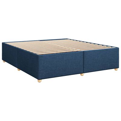 vidaXL Sommier à lattes de lit avec matelas Bleu 180x200 cm Tissu