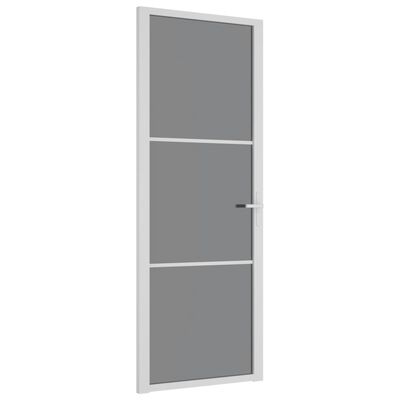 vidaXL Porte intérieure 76x201,5 cm Blanc Verre ESG et aluminium