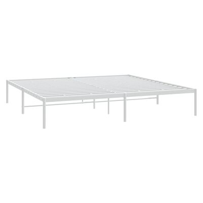 vidaXL Cadre de lit métal sans matelas blanc 193x203 cm