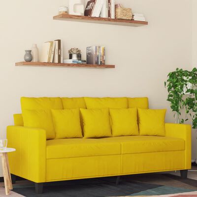 vidaXL Canapé à 2 places Jaune 140 cm Velours