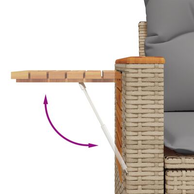 vidaXL Salon de jardin avec coussins 7 pcs beige résine tressée