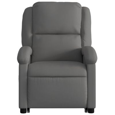 vidaXL Fauteuil inclinable de massage électrique gris cuir véritable