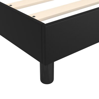 vidaXL Sommier à lattes de lit avec matelas Noir 80x200cm Similicuir