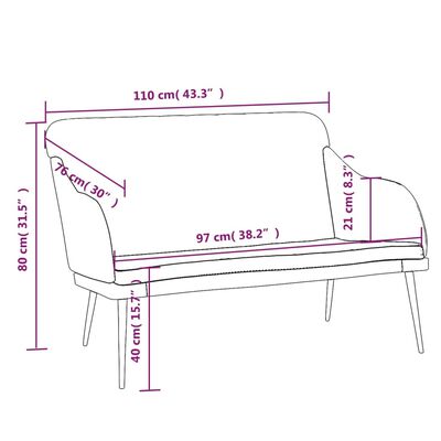 vidaXL Banc Gris clair 110x76x80 cm Velours