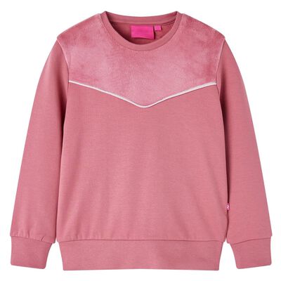 Sweatshirt pour enfants velours patchwork framboise 116