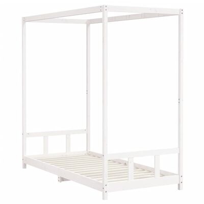 vidaXL Cadre de lit pour enfants blanc 90x200 cm bois de pin massif