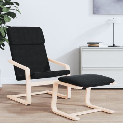 vidaXL Chaise de relaxation Noir Tissu