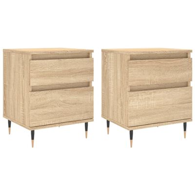 vidaXL Tables de chevet 2 pcs chêne sonoma 40x35x50 cm bois ingénierie